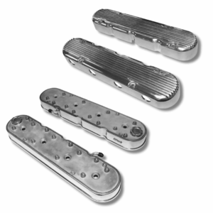 131102 FiTech Plus, LS, Valve Covers, w/Coil Mounts/Finned Covers, Polished