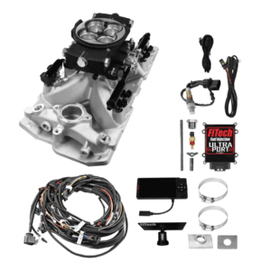 Alternative view of 30-12-415 Ultra Port, 1000 HP Chevy Small Block Port EFI System, 4150 Flange Classic Black Throttle Body, 3-Bar TMAP