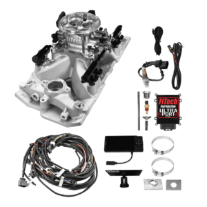 Alternative view of 30-12-510 Ultra Port, 500 HP Chevy Small Block Port EFI System, 4150 Flange Uni Brilliant Finish Throttle Body, 3-Bar TMAP