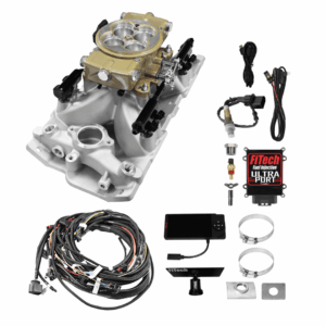 Alternative view of 30-12-514 Ultra Port, 500 HP Chevy Small Block Port EFI System, 4150 Flange Classic Gold Throttle Body,3-Bar TMAP