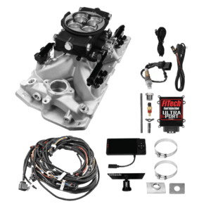 Alternative view of 30-12-515 Ultra Port, 500 HP Chevy Small Block Port EFI System, 4150 Flange Classic Black Throttle Body, 3-Bar TMAP