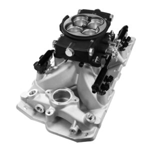 30-12-615 Ultra Port, 750 HP Chevy Small Block Port EFI System, 4150 Flange Classic Black Throttle Body, 3-Bar TMAP