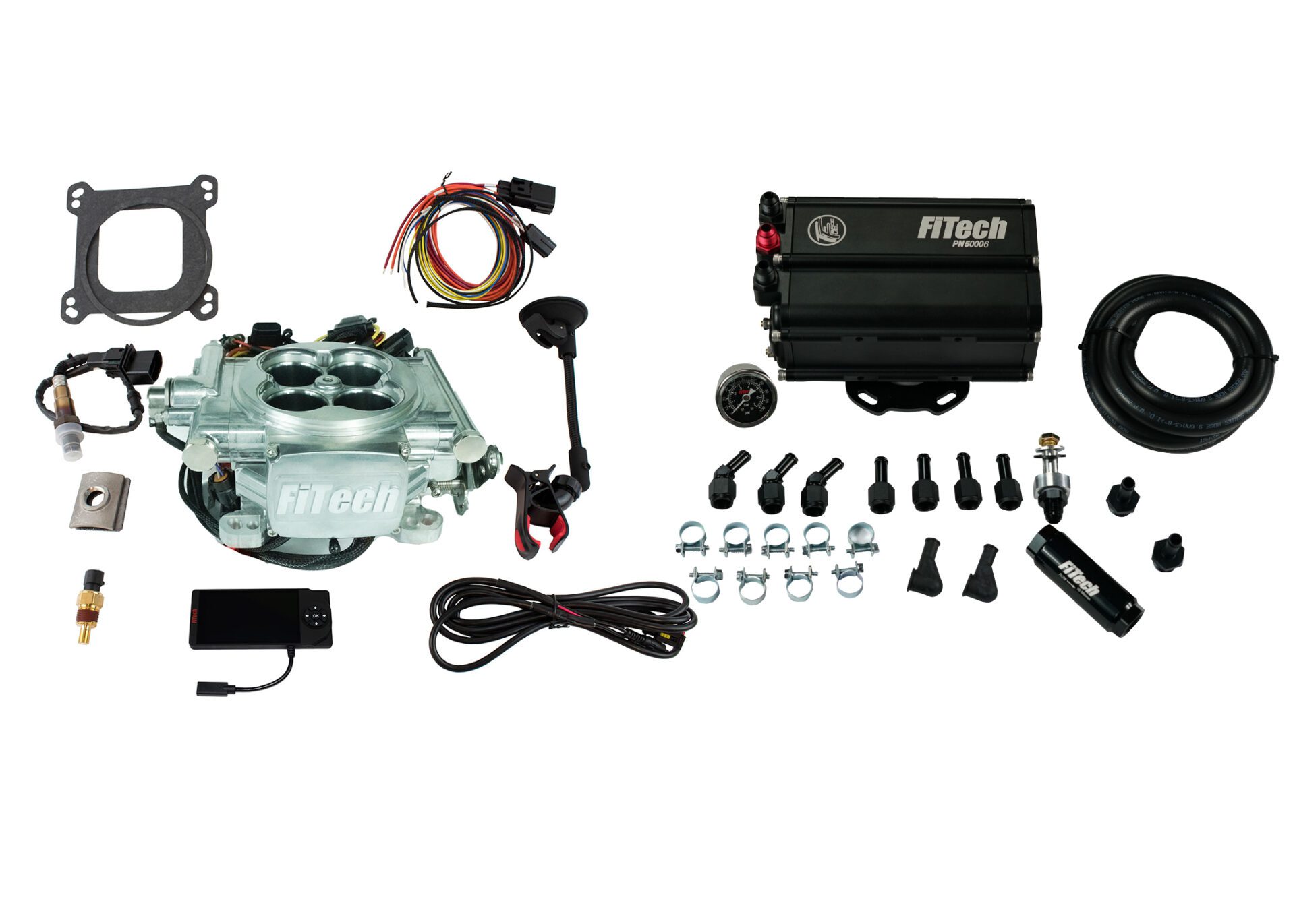 35506 Go EFI 4 600 HP Power Adder Bright Aluminum EFI System With Force Fuel Mini Delivery Master Kit