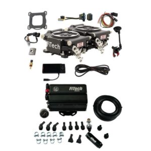 35662 Go EFI 2×4 625 HP Matte Black EFI System With Go Fuel Force Fuel Mini Surge Tank Master Kit