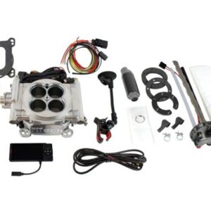 36201 Go EFI 4 600 HP Bright Aluminum EFI System With Go Fuel 340 LPH In Tank Master Kit