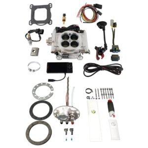 36301 Go EFI 4 600 HP Bright Aluminum EFI System With Go Fuel Returnless In-Tank Module Master Kit