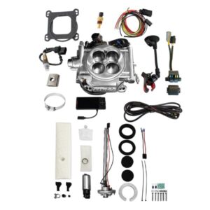 36501 Go EFI 4 600 HP Bright Aluminum EFI System With Go Fuel In-Tank Regulated Pump 255 LPH Master Kit
