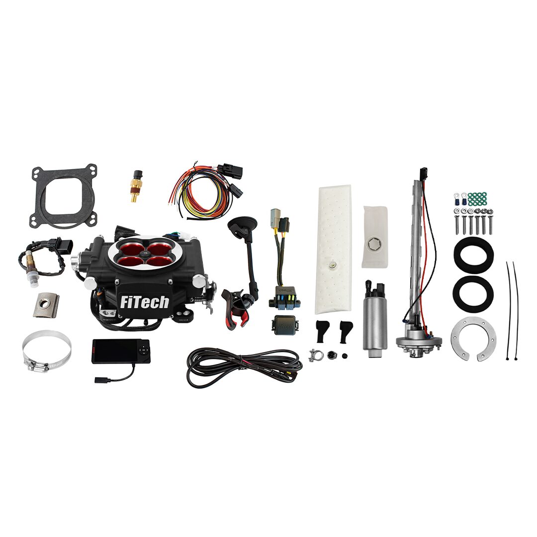 36604 Go EFI 4 600 HP Power Adder Matte Black EFI System With Go Fuel In-Tank Regulated Pump 340 LPH Master Kit