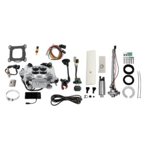 36606 Go EFI 4 600 HP Power Adder Bright Aluminum EFI System With Go Fuel In-Tank Regulated Pump 340 LPH Master Kit