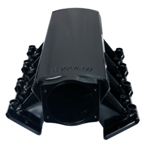 Alternative view of 70001-4 Fabricated Tall Cathedral Port LS1, LS2, LS6 Manifold with Fitech Logo MAP & IAT Port