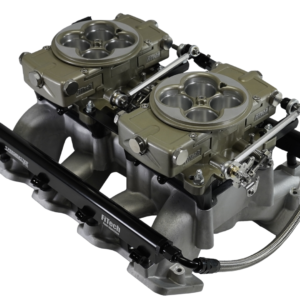 Alternative view of 70084 Dual Quad Retro Cast LS Port Injection Gold w/ Trans Control