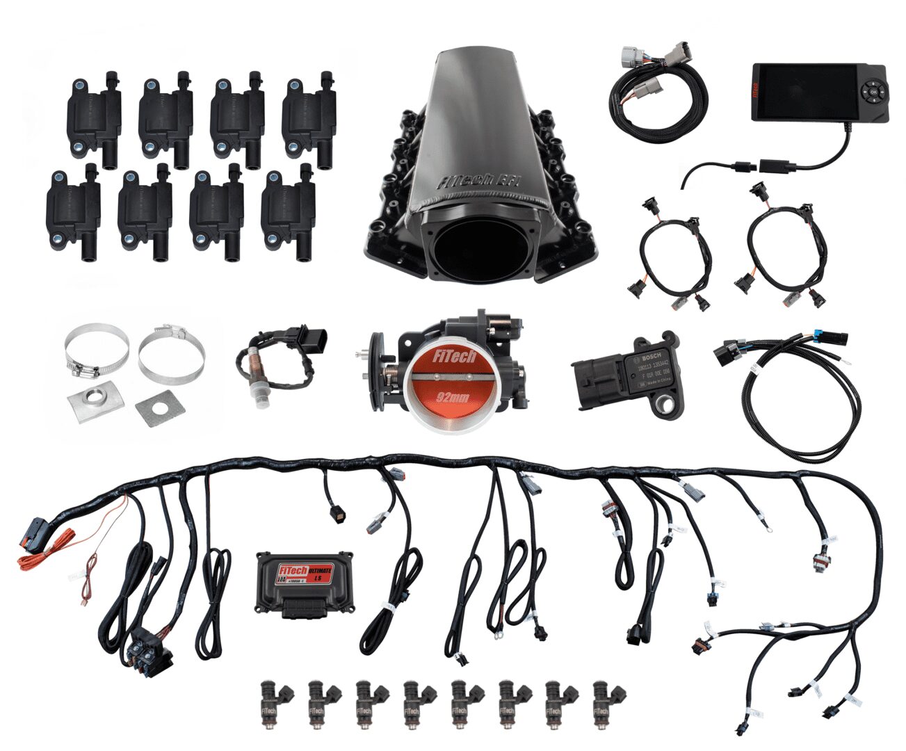 78001 Ultimate LS 500 HP EFI System With Short Cathedral Intake & LS3 Coil Pack Set