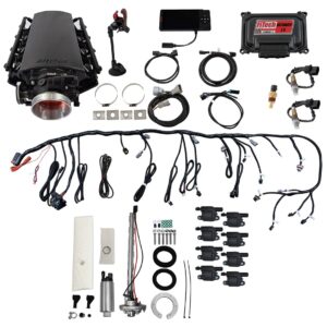 78701 Ultimate LS 500 HP EFI System With Short Cathedral Intake, Go Fuel In-Tank Regulated Pump 340 LPH & Go Spark LS3 Style Coil 8 Pack Master Kit