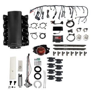 78704 Ultimate LS 750 HP EFI System With Short Cathedral Intake, Transmission Control, Go Fuel In-Tank Regulated Pump 340 LPH & Go Spark LS3 Style Coil 8 Pack Master Kit