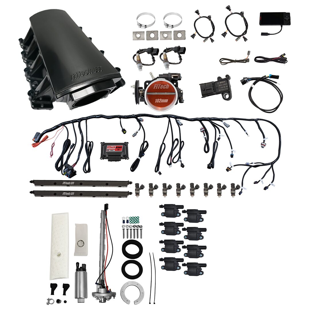 78717 Ultimate LS 750 HP EFI System With Short LS7 Port Intake, Go Fuel In-Tank Regulated Pump 340 LPH & Go Spark LS3 Style Coil 8 Pack Master Kit