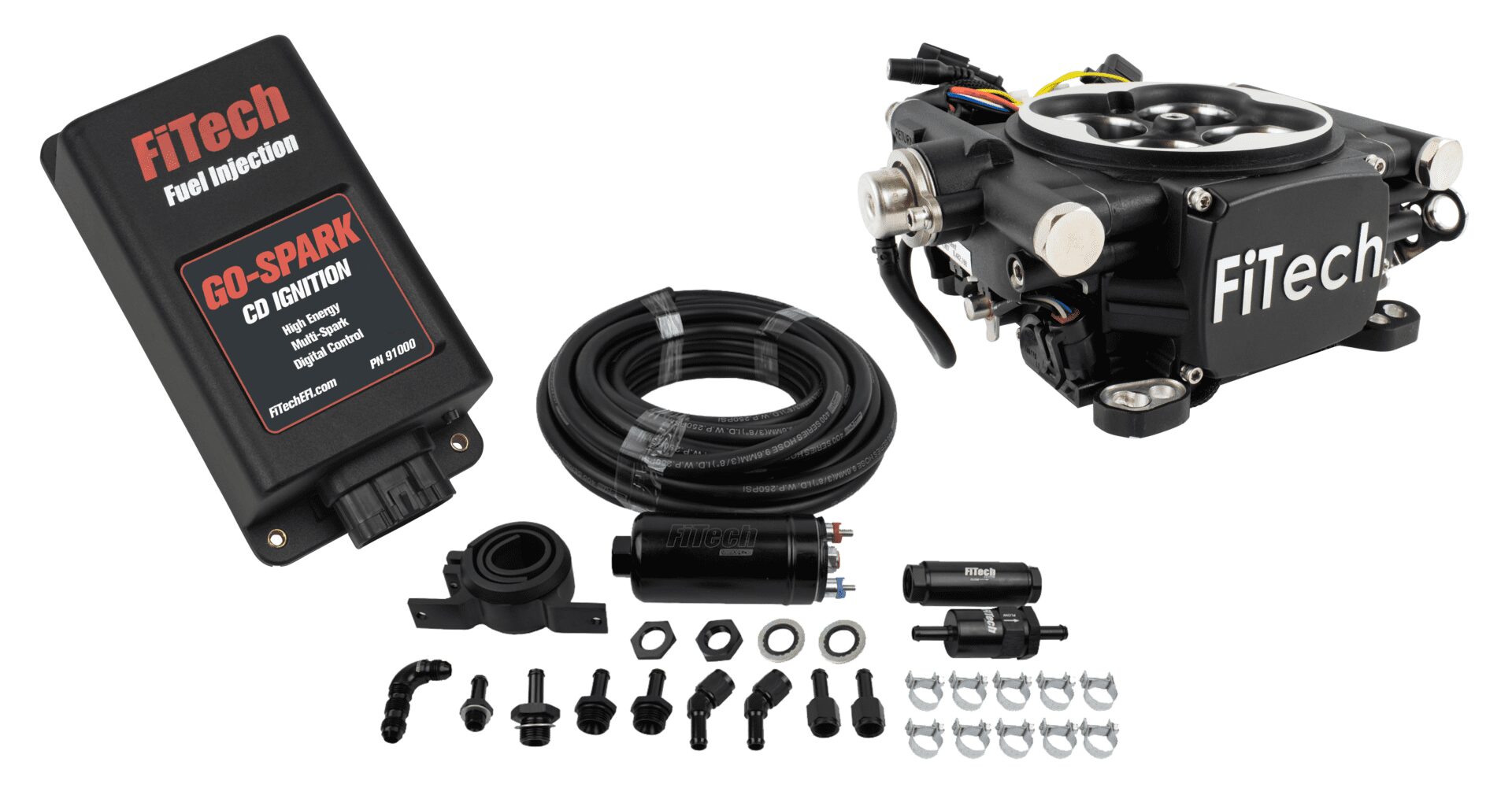 93102 Go EFI 4 System (Black Finish) Master Kit w/ Inline Fuel Pump, w/CDI box