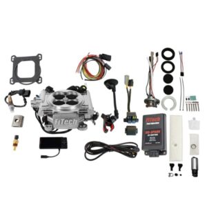 96501 Go EFI 4 600 HP Bright Aluminum EFI System With Go Fuel In-Tank Regulated Pump 255 LPH & Go Spark CDI Box Master Kit