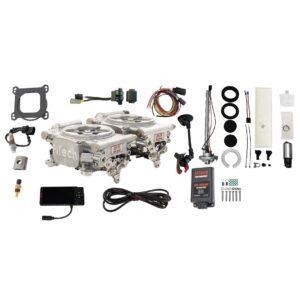 96561 Go EFI 2×4 625 HP Bright Aluminum EFI System With Go Fuel In-Tank Regulated Pump 255 LPH & Go Spark CDI Box Master Kit