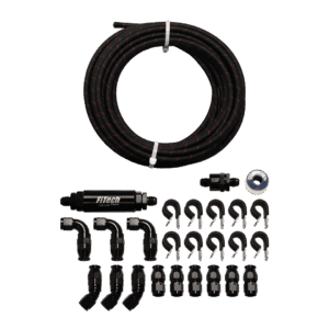 51006 PTFE, Stainless Steel Hose Kit, Black Covering, 20ft w/ 10 Micron Filter and Check Valve