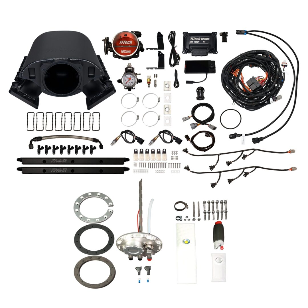 76391 Ultimate Rebel LS 750 HP EFI System With Short Cathedral Intake, Transmission Control & Go Fuel In-Tank 340 LPH Fuel Pump Returnless Module With 2 Inch Fill Master Kit