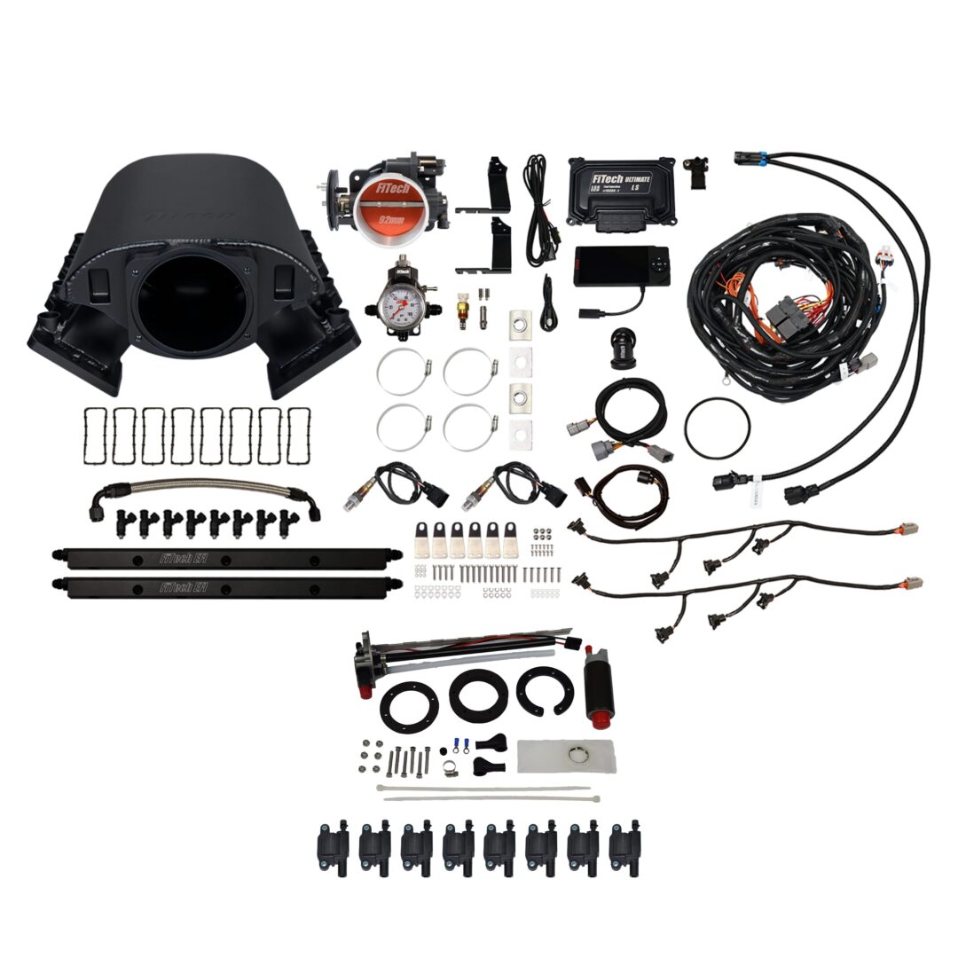 78689 Ultimate Rebel LS 500 HP EFI System With Short Cathedral Intake, Transmission Control, In Tank Pump Module, Go Fuel Regulator & LS3 Coil Pack Set