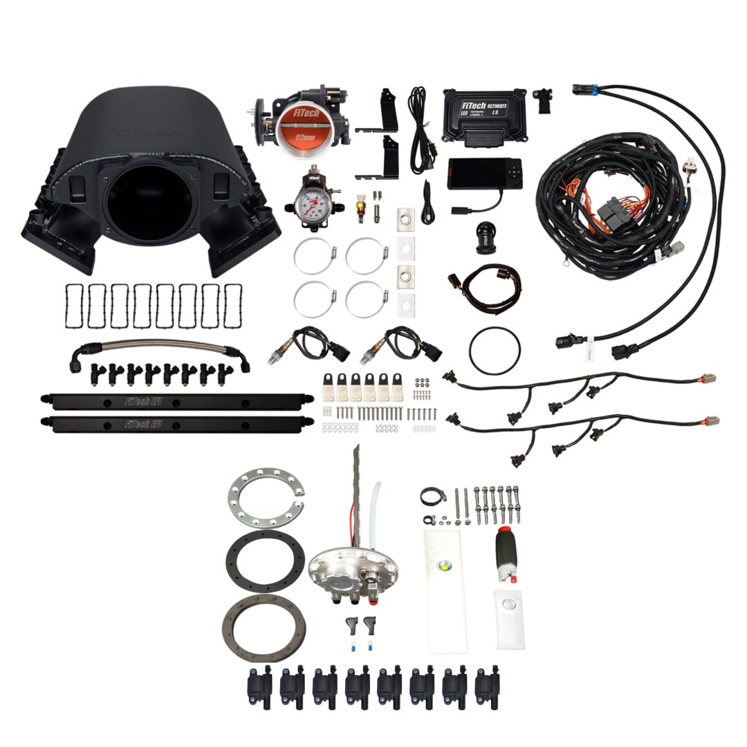 78888 Ultimate Rebel LS 500 HP EFI System With Short Cathedral Intake, Go Fuel In-Tank 340 LPH Fuel Pump Returnless Module With 2 Inch Fill & Go Spark LS3 Style Coil 8 Pack Master Kit