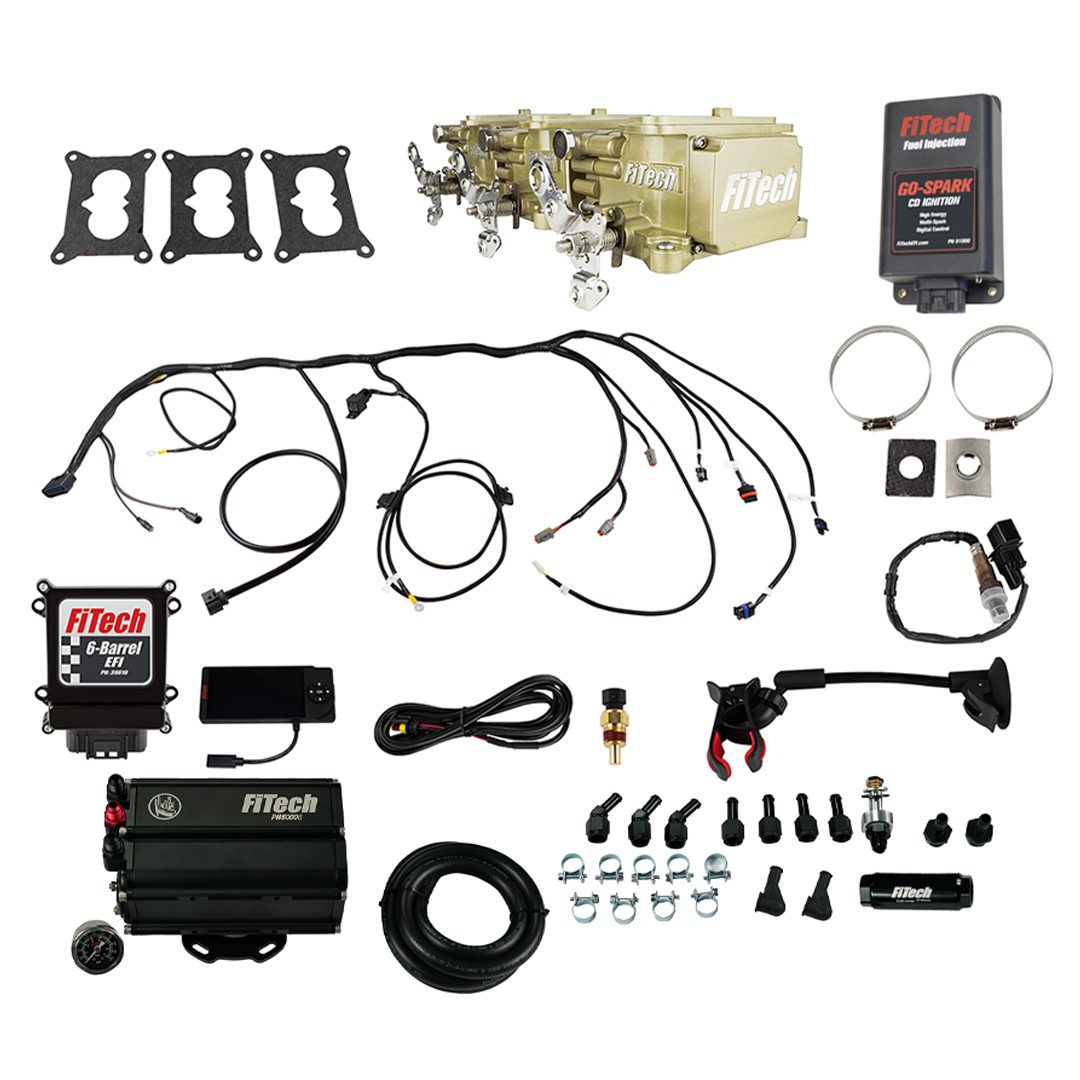 93550 Go EFI 3×2 Tri Power 600 HP Classic Gold EFI System With Force Fuel Mini Delivery Master Kit & Go Spark CDI Box