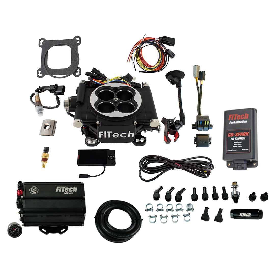 93552 Go EFI 4 600 HP Matte Black EFI System With Force Fuel Mini Delivery Master Kit & Go Spark CDI Box