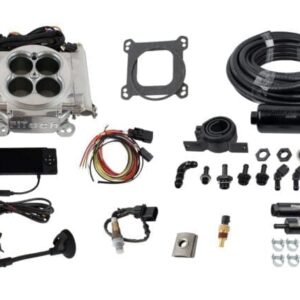 31001 Go EFI 4 600 HP Bright Aluminum EFI System With Inline Fuel Delivery Master Kit