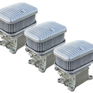 42400 FiTech 3×2 D Shaped Air Filter Assembly Cast, Finned Top With Hardware