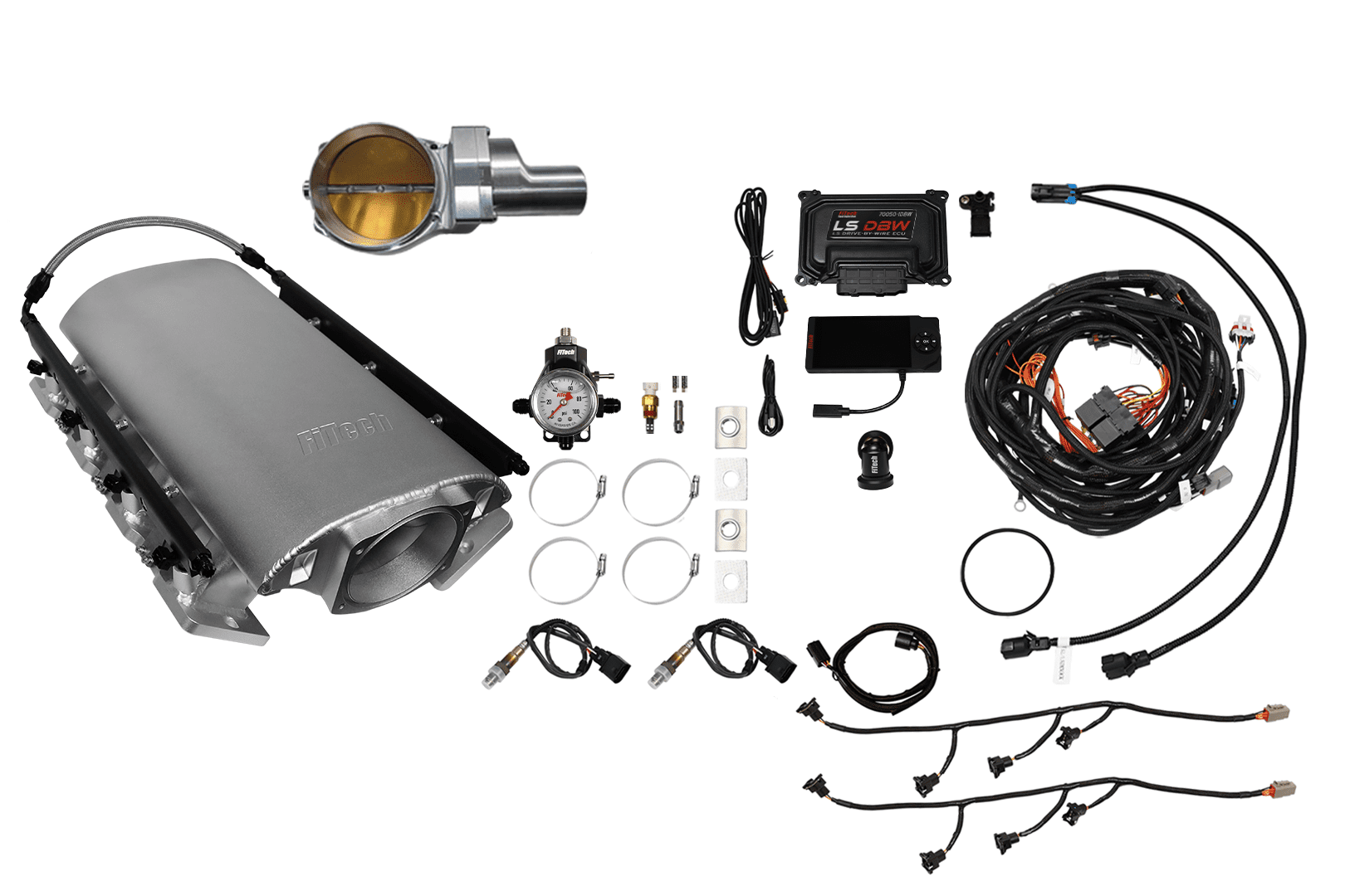 73195DBWSBNP Ultimate Rebel Satin Short LS3 1000 HP EFI System Short LS3 Port Intake DBW Brilliant Billet 102mm TB Without Trans Control No Peda