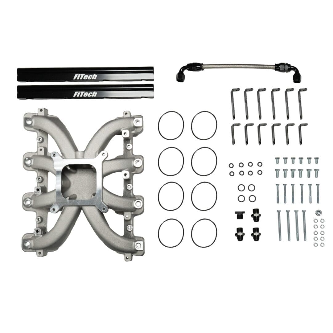 37007 LS1 Cast Intake with 4150 Flange and Fuel Rails