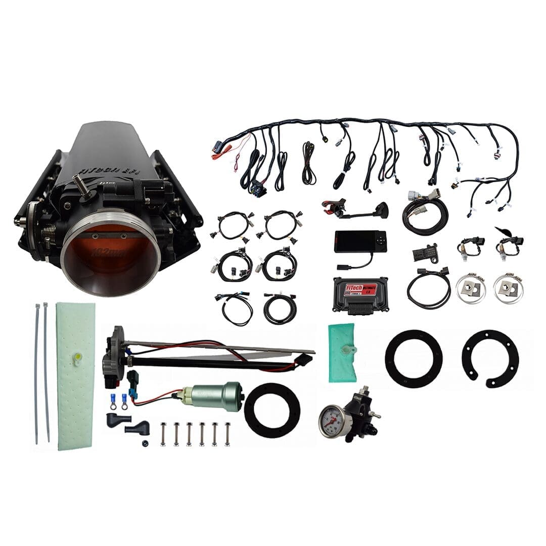 76133 Ultimate LS 1000 HP EFI System With Long Runner Cathedral Intake, Transmission Control & In Tank 440 LPH Pump Module & Go Fuel Regulator Master Kit