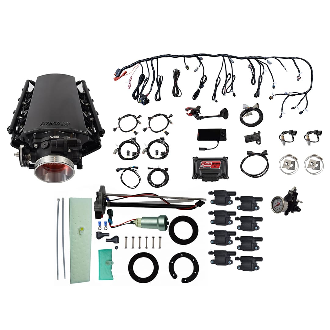 78635 Ultimate LS 1000 HP EFI System With Short LS3 Port Intake, Transmission Control, In Tank 440 LPH Pump Module, Go Fuel Regulator, & LS3 Coil Pack Set Master Kit