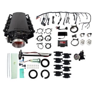 79631 Ultimate LS 1000 HP EFI System With Short Cathedral Intake, Transmission Control, In Tank Pump Module, Go Fuel Regulator, & Go Spark LS3 Style Coil With LED 8 Pack Master Kit