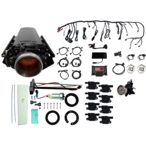 79632 Ultimate LS 1000 HP EFI System With Long Runner Cathedral Intake, In Tank 440 LPH Pump Module, Go Fuel Regulator, & Go Spark LS3 Style Coil With LED 8 Pack Master Kit