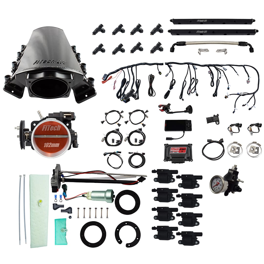 79636 Ultimate LS 1000 HP EFI System With Short LS7 Port Intake, In Tank 440 LPH Pump Module, Go Fuel Regulator, & Go Spark LS3 Style Coil With LED 8 Pack Master Kit