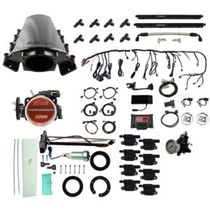 79637 Ultimate LS 1000 HP EFI System With Short LS7 Port Intake, Transmission Control, In Tank 440 LPH Pump Module, Go Fuel Regulator, & Go Spark LS3 Style Coil With LED 8 Pack Master Kit
