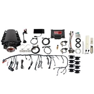 79701 Ultimate LS 500 HP EFI System With Short Cathedral Intake, Go Fuel In-Tank Regulated Pump 340 LPH & Go Spark LS3 Style Coil With LED 8 Pack Master Kit
