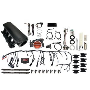 79706 Ultimate LS 500 HP EFI System With Long Runner Cathedral Intake, Go Fuel In-Tank Regulated Pump 340 LPH & Go Spark LS3 Style Coil With LED 8 Pack Master Kit