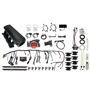 79707 Ultimate LS 500 HP EFI System With Long Runner Cathedral Intake, Transmission Control, Go Fuel In-Tank Regulated Pump 340 LPH & Go Spark LS3 Style Coil With LED 8 Pack Master Kit