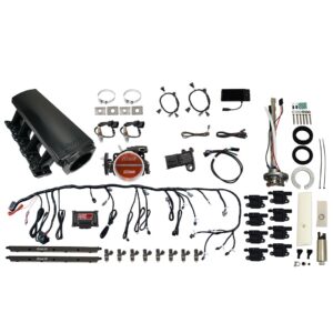 79708 Ultimate LS 750 HP EFI System With Long Runner Cathedral Intake, Go Fuel In-Tank Regulated Pump 340 LPH & Go Spark LS3 Style Coil With LED 8 Pack Master Kit