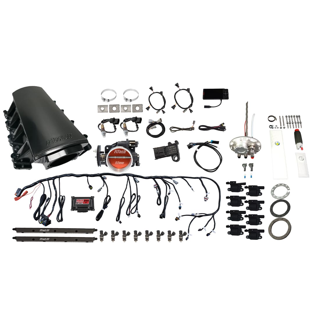 79816 Ultimate LS 500 HP EFI System With Short LS7 Port Intake, Transmission Control, Go Fuel In-Tank 340 LPH Fuel Pump Returnless Module With 2 Inch Fill & Go Spark LS3 Style Coil With LED 8 Pack Master Kit