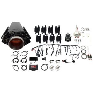 79932 Ultimate LS 1000 HP EFI System With Long Runner Cathedral Intake, Go Fuel In-Tank Dual Pump Module With 2 Inch Fill, Go Fuel Regulator With Pressure Gauge & Go Spark LS3 Style Coil With LED 8 Pack Master Kit