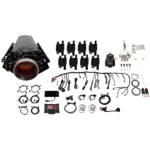 79933 Ultimate LS 1000 HP EFI System With Long Runner Cathedral Intake, Transmission Control, Go Fuel In-Tank Dual Pump Module With 2 Inch Fill, Go Fuel Regulator With Pressure Gauge & Go Spark LS3 Style Coil With LED 8 Pack Master Kit