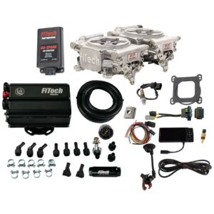 93721 Go EFI 2×4 625 HP Bright Aluminum EFI System With Go Fuel Force Fuel Mini Surge Tank & Go Spark CDI Box Master Kit