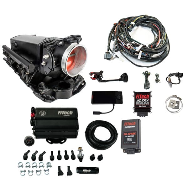 93731 Ultra Ram 650 HP Chevy Small Block EFI System With Force Fuel Mini Delivery & Go Spark CDI Box Master Kit