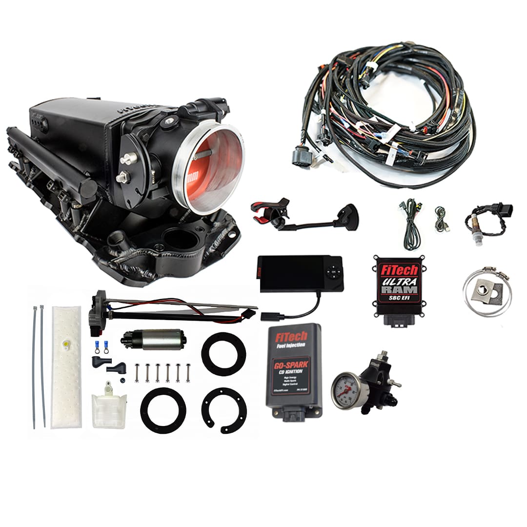 93981 Ultra Ram 650 HP Chevy Small Block EFI System With Go Fuel In-Tank Fuel Pump 600 HP Module & Go Spark CDI Box Master Kit