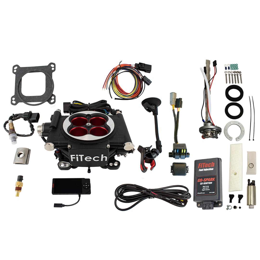 96204 Go EFI 4 600 HP Power Adder Matte Black EFI System With Go Fuel 340 LPH In-Tank & Go Spark CDI Box Master Kit