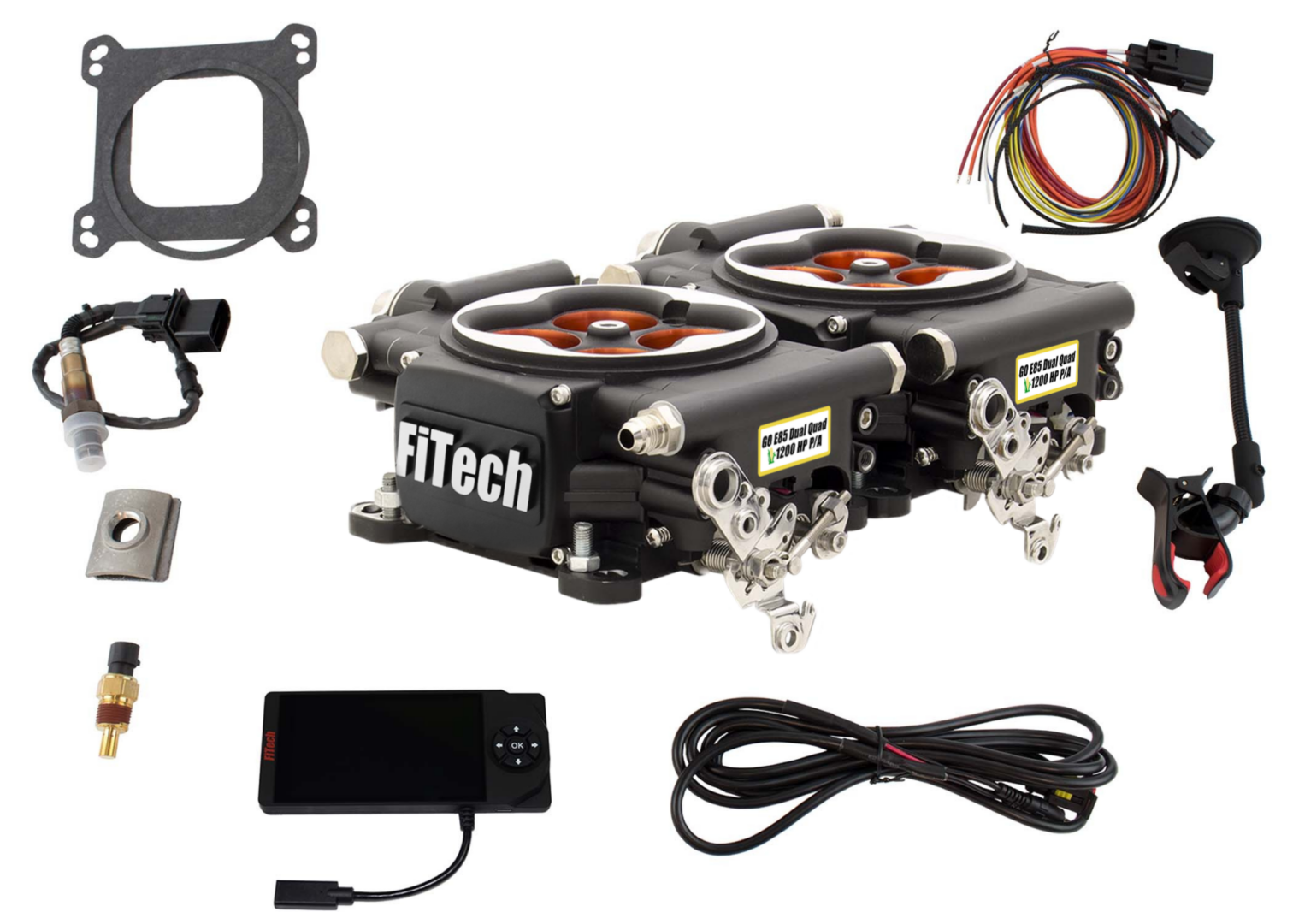30054 Go E85 2×4 Power Adder 1200HP EFI System, Black
